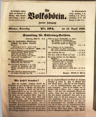 Die Volksbötin Donnerstag 15. August 1850