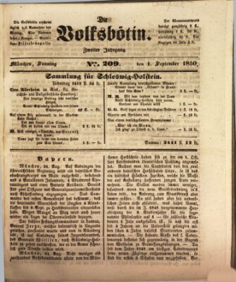 Die Volksbötin Sonntag 1. September 1850