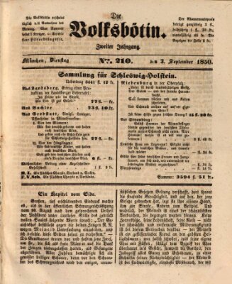 Die Volksbötin Dienstag 3. September 1850