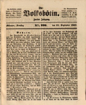 Die Volksbötin Samstag 21. September 1850