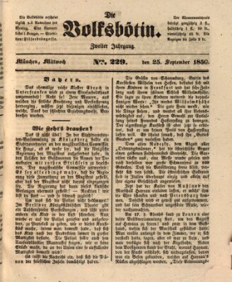 Die Volksbötin Mittwoch 25. September 1850