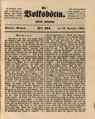 Die Volksbötin Mittwoch 13. November 1850