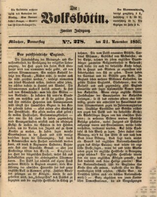 Die Volksbötin Donnerstag 21. November 1850