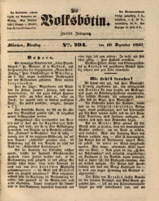 Die Volksbötin Dienstag 10. Dezember 1850