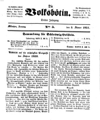 Die Volksbötin Sonntag 5. Januar 1851