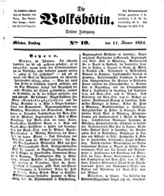 Die Volksbötin Samstag 11. Januar 1851