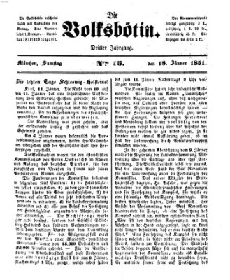 Die Volksbötin Samstag 18. Januar 1851