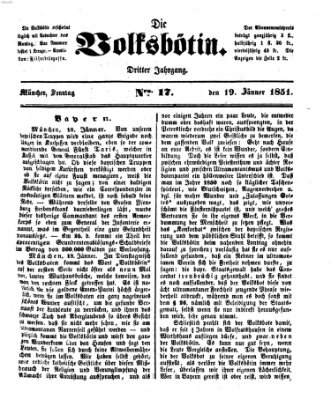 Die Volksbötin Sonntag 19. Januar 1851