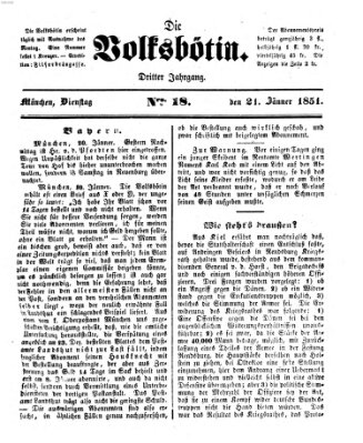 Die Volksbötin Dienstag 21. Januar 1851