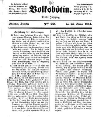 Die Volksbötin Samstag 25. Januar 1851