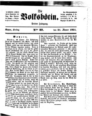 Die Volksbötin Freitag 31. Januar 1851