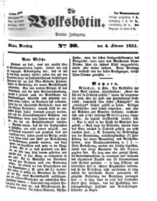 Die Volksbötin Dienstag 4. Februar 1851