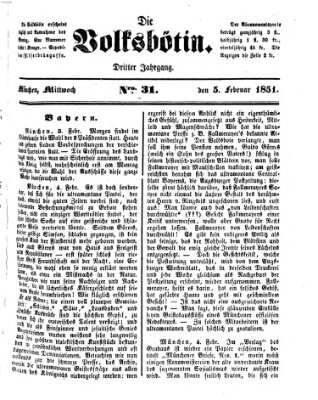 Die Volksbötin Mittwoch 5. Februar 1851