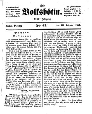 Die Volksbötin Dienstag 18. Februar 1851