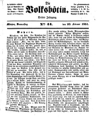 Die Volksbötin Donnerstag 20. Februar 1851