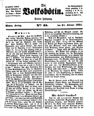 Die Volksbötin Freitag 21. Februar 1851