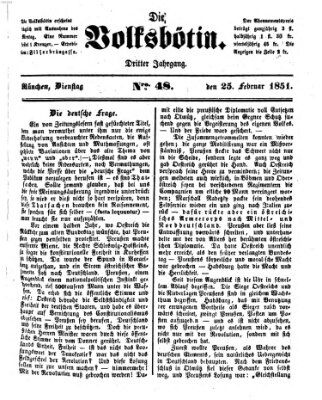 Die Volksbötin Dienstag 25. Februar 1851