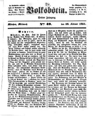 Die Volksbötin Mittwoch 26. Februar 1851