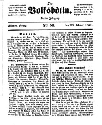 Die Volksbötin Freitag 28. Februar 1851