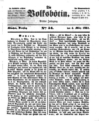 Die Volksbötin Dienstag 4. März 1851