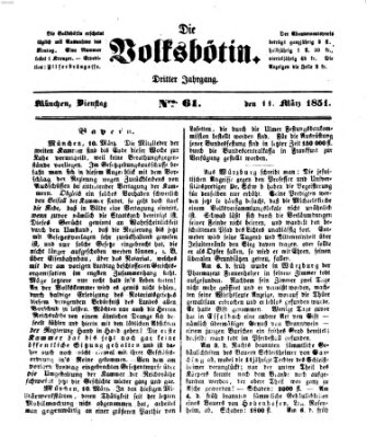 Die Volksbötin Dienstag 11. März 1851