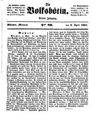 Die Volksbötin Mittwoch 9. April 1851