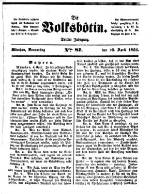 Die Volksbötin Donnerstag 10. April 1851