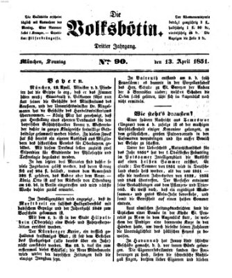 Die Volksbötin Sonntag 13. April 1851