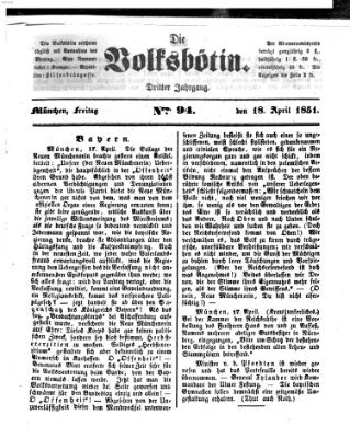 Die Volksbötin Freitag 18. April 1851