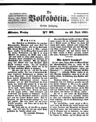 Die Volksbötin Dienstag 22. April 1851