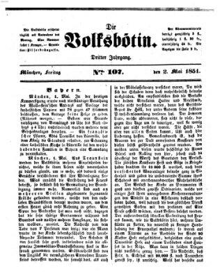 Die Volksbötin Freitag 2. Mai 1851