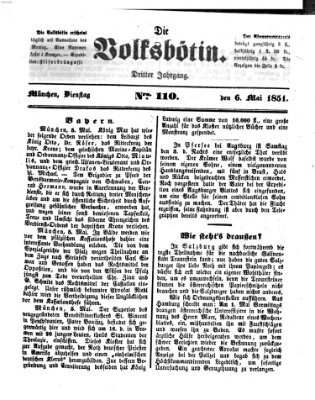 Die Volksbötin Dienstag 6. Mai 1851