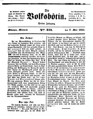 Die Volksbötin Mittwoch 7. Mai 1851