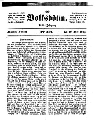 Die Volksbötin Samstag 10. Mai 1851