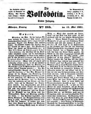 Die Volksbötin Sonntag 11. Mai 1851