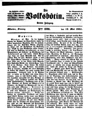 Die Volksbötin Sonntag 18. Mai 1851