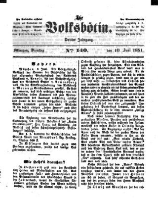 Die Volksbötin Dienstag 10. Juni 1851