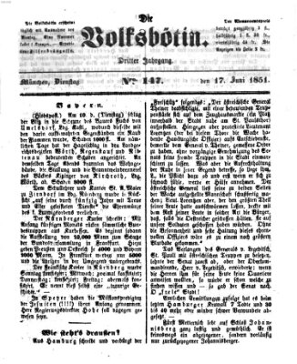 Die Volksbötin Dienstag 17. Juni 1851