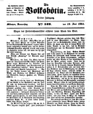 Die Volksbötin Donnerstag 19. Juni 1851