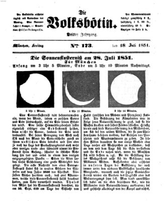 Die Volksbötin Freitag 18. Juli 1851