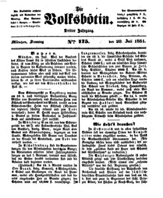 Die Volksbötin Sonntag 20. Juli 1851