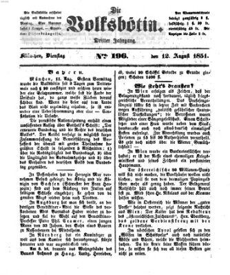 Die Volksbötin Dienstag 12. August 1851