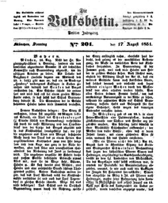 Die Volksbötin Sonntag 17. August 1851