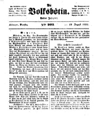 Die Volksbötin Dienstag 19. August 1851