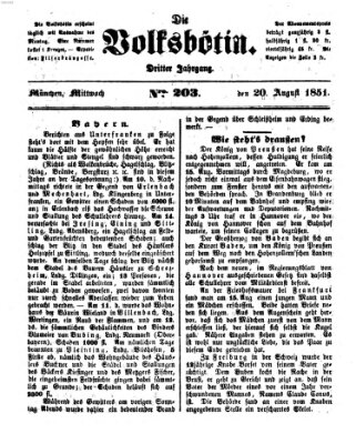 Die Volksbötin Mittwoch 20. August 1851