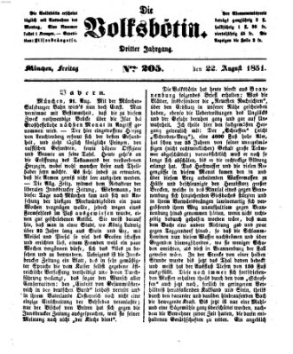 Die Volksbötin Freitag 22. August 1851