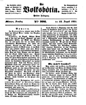 Die Volksbötin Samstag 23. August 1851