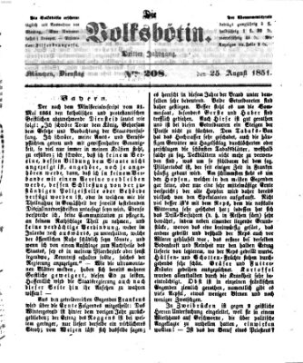 Die Volksbötin Montag 25. August 1851