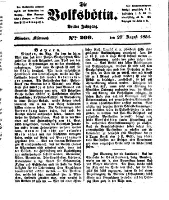 Die Volksbötin Mittwoch 27. August 1851