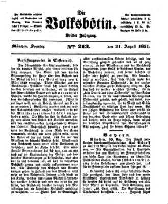 Die Volksbötin Sonntag 31. August 1851